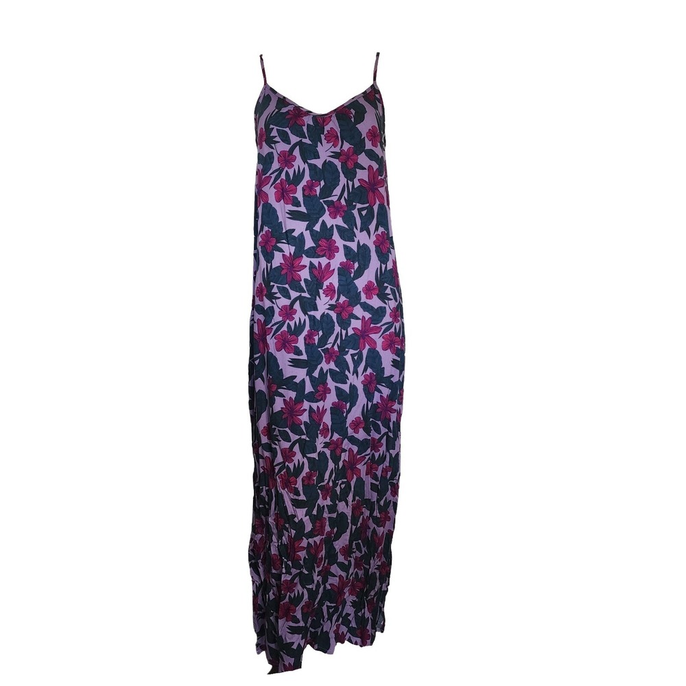 Dip Purple Dress Womens XS Purple Floral Hawaiian‎ Sleeveless Tropical Beachy